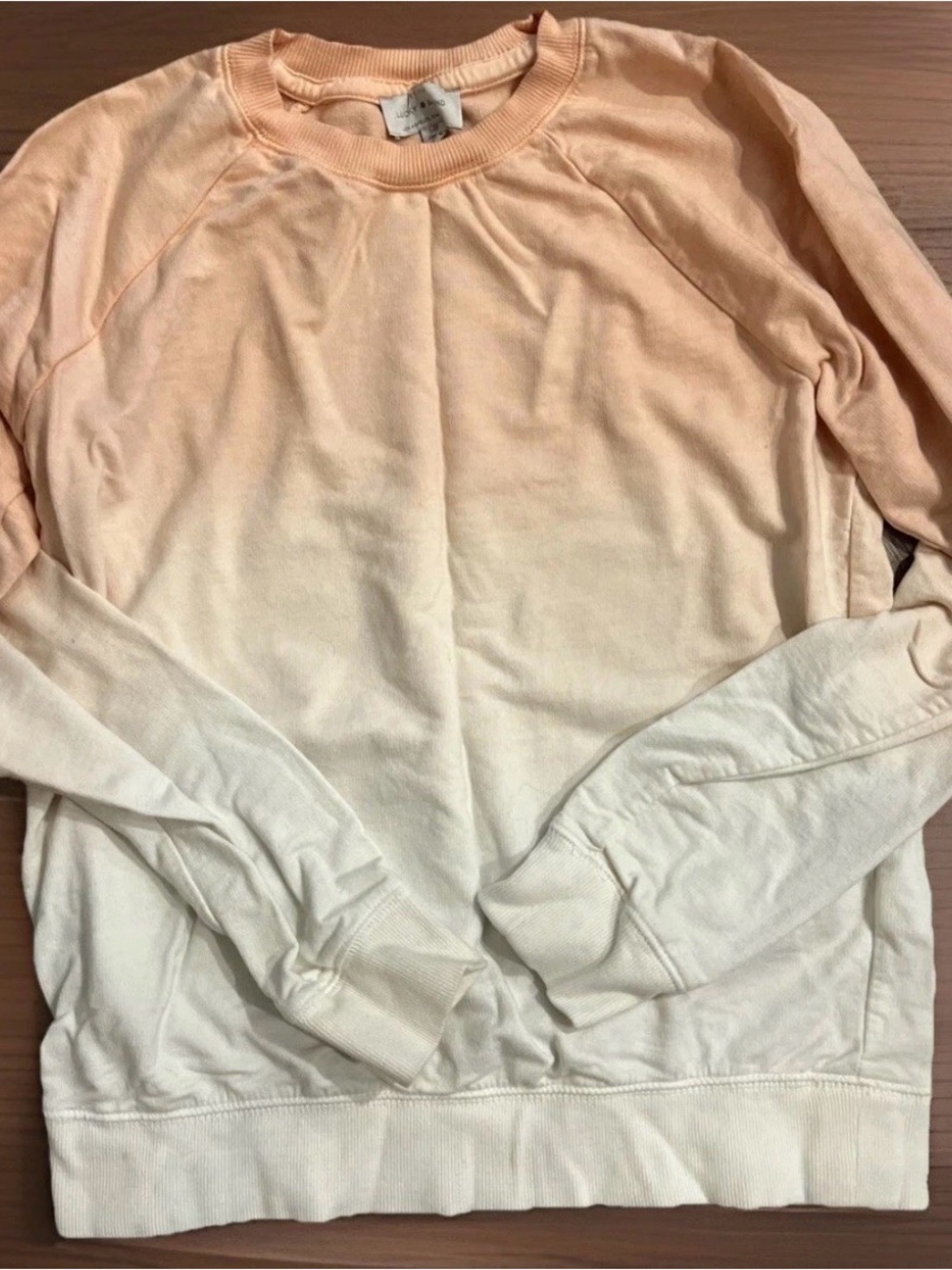 Lucky Brand Peach Ombre Crewneck Sweatshirt size small #584